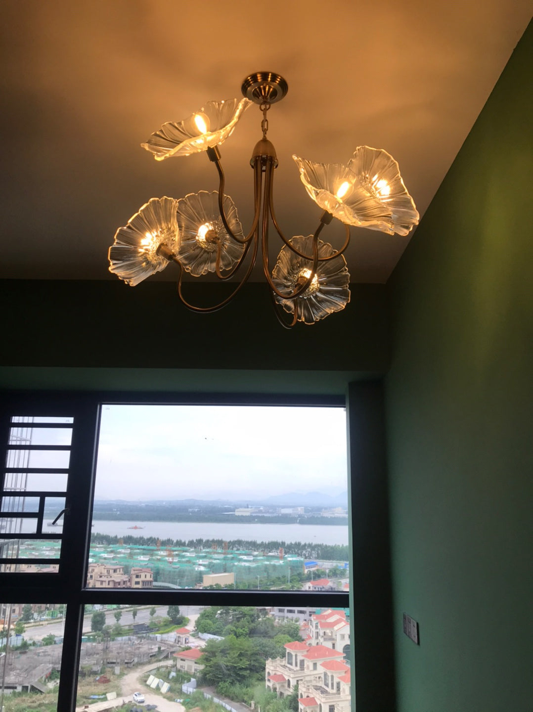 Lotus Leaf Glass Chandelier