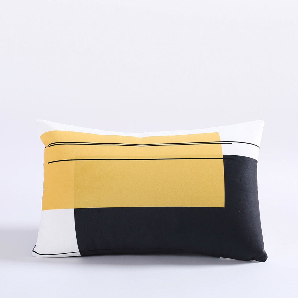 Lumbar Geometric Throw Pillow Cushion Cover