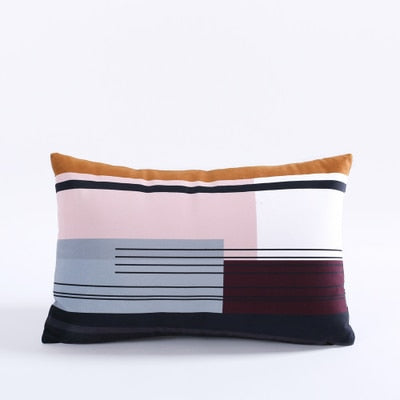 Lumbar Geometric Throw Pillow Cushion Cover