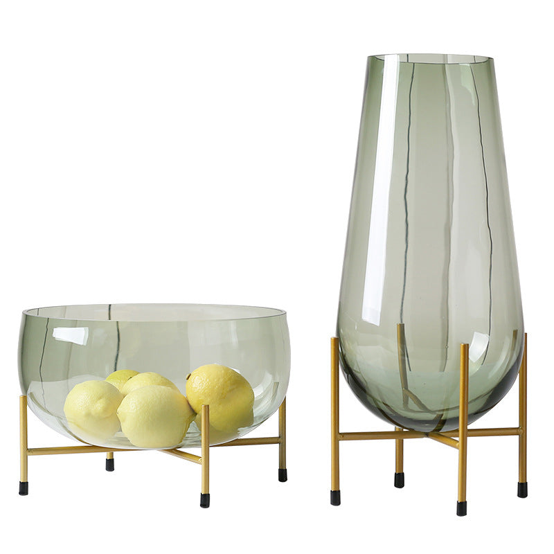 Luxurious Art Vase Ornament  & Transparent Fruit Bowl