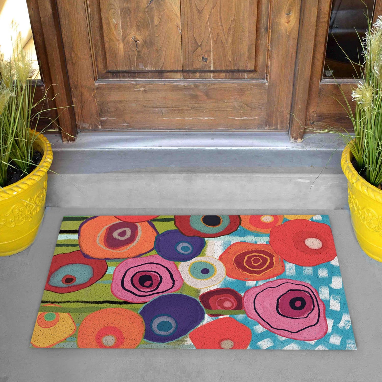 Colorful Flower Garden Door Mat
