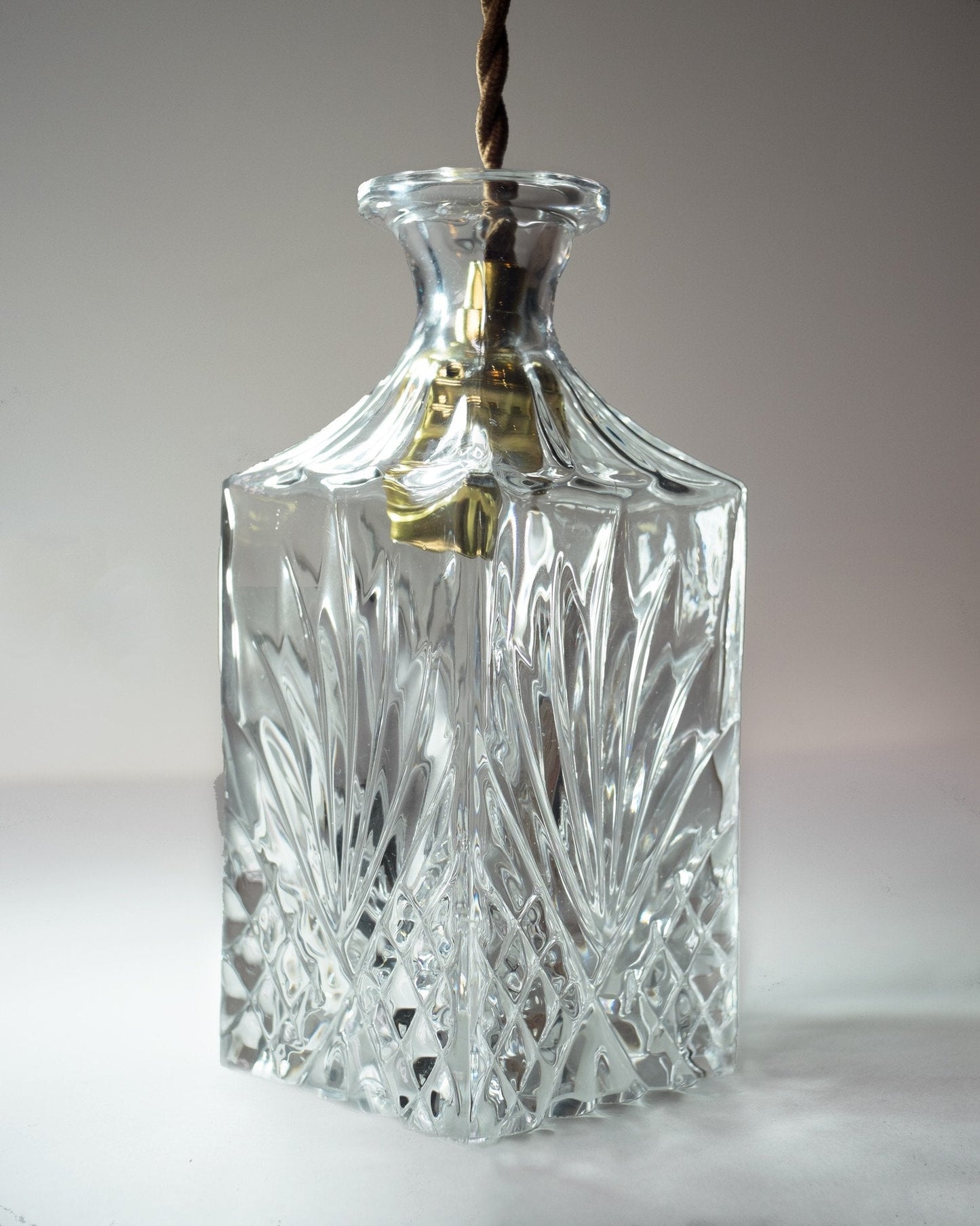 Cut glass bottle Pendant Light