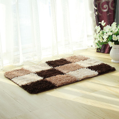 Feblilac Blue and White Checkerboard Pattern Ultra Soft Bathroom Rug, Multiple Sized Bathroom Rug, Plush Water-Absorbent , Multiple Sized Anti Slip Toilet Mat, Black and White Thick Bathroom Carpet, Art Bathroom Mats, Best Bath Rugs, Hot Shower Mat