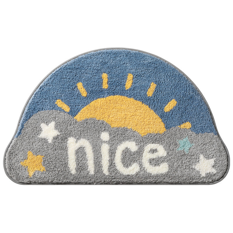 Feblilac Semicircle Rainbow Bath Mat, Best Bathroom Rug, Soft Plush Water-Absorbent Multiple Sized Anti Slip Toilet Mat, Soft Thick Bathroom Carpet, Art Bathroom Mats, Best Bath Rugs, Hot Shower Mat Non Slip, Toilet Rug for Bath