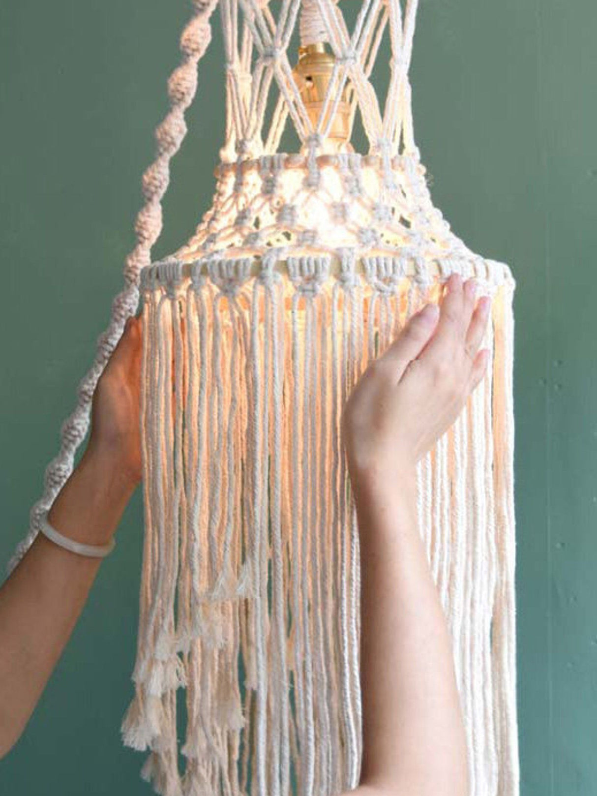 Macrame Spiral Chandelier