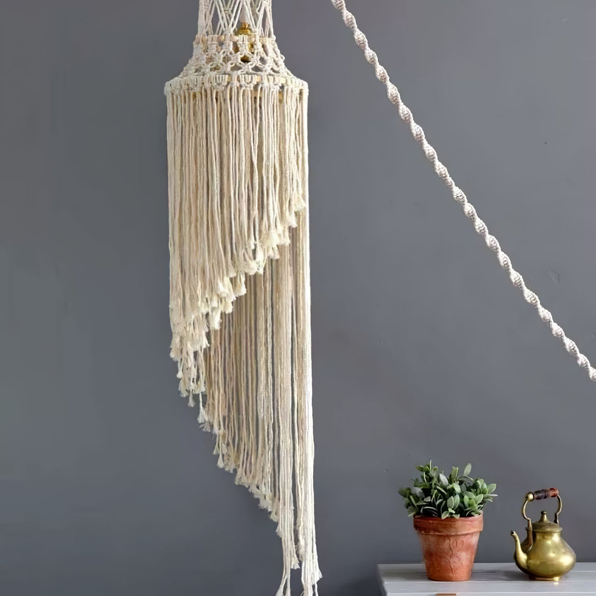 Macrame Spiral Chandelier
