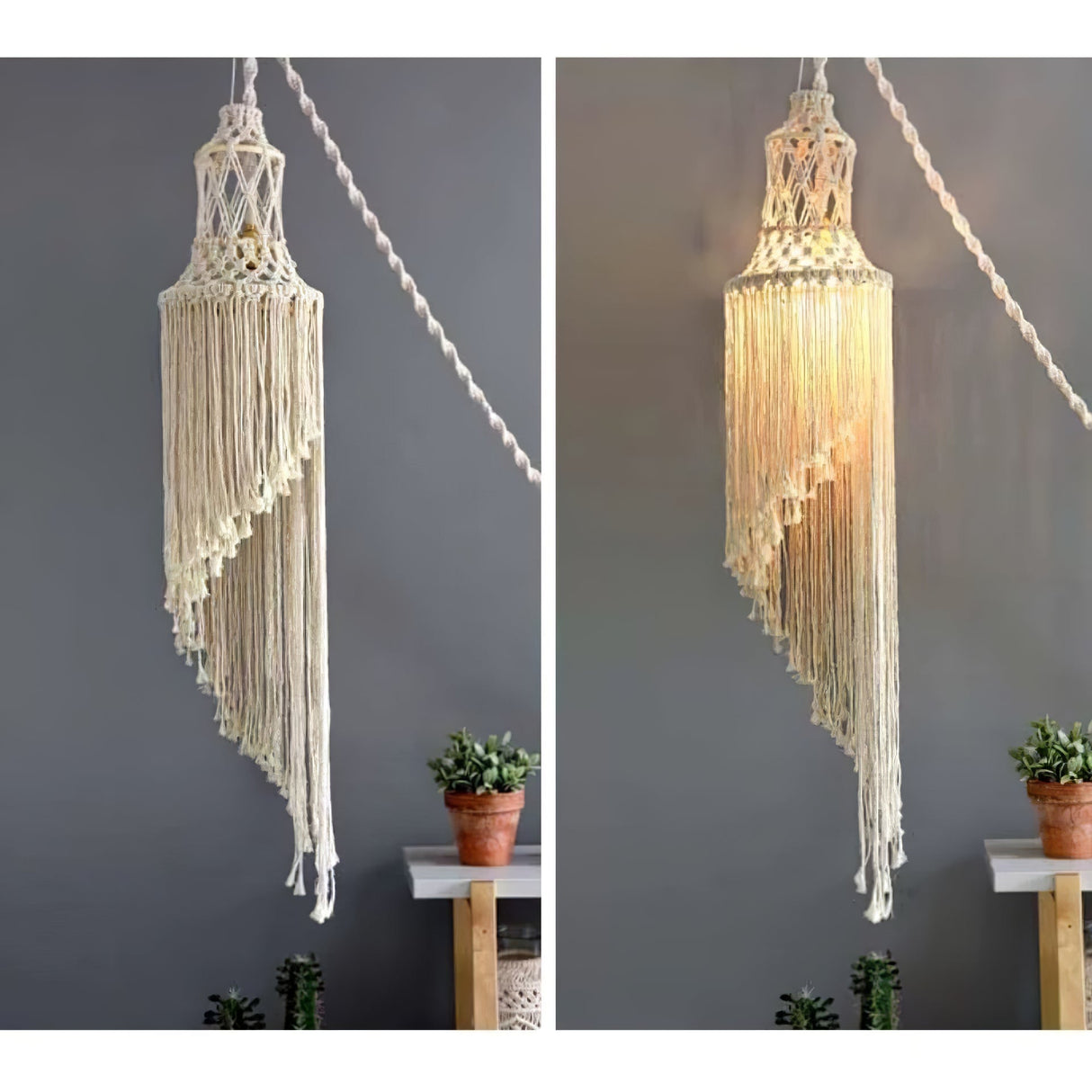 Macrame Spiral Chandelier