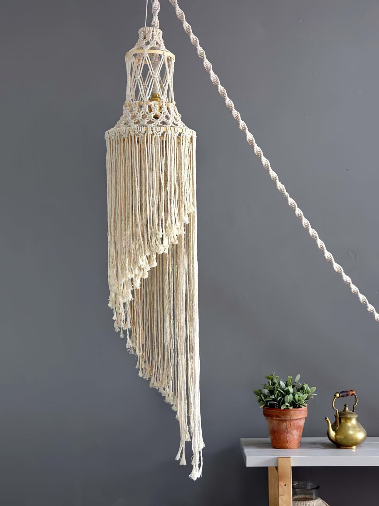 Macrame Spiral Chandelier