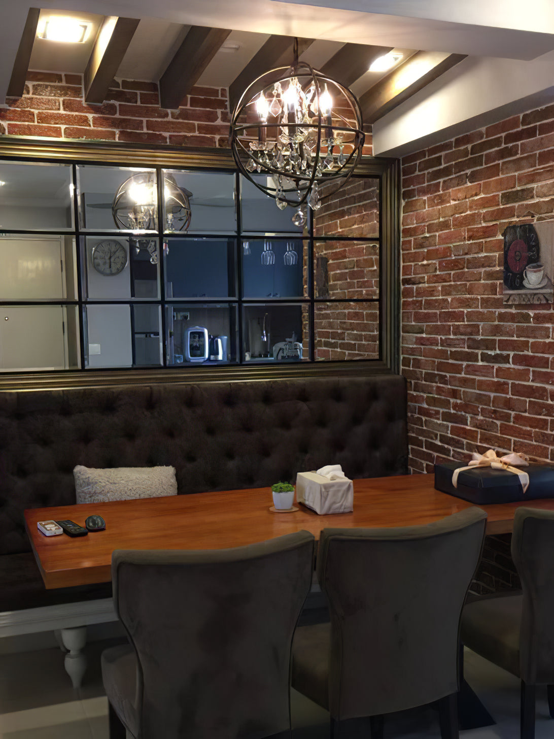 Metal Orb Chandelier