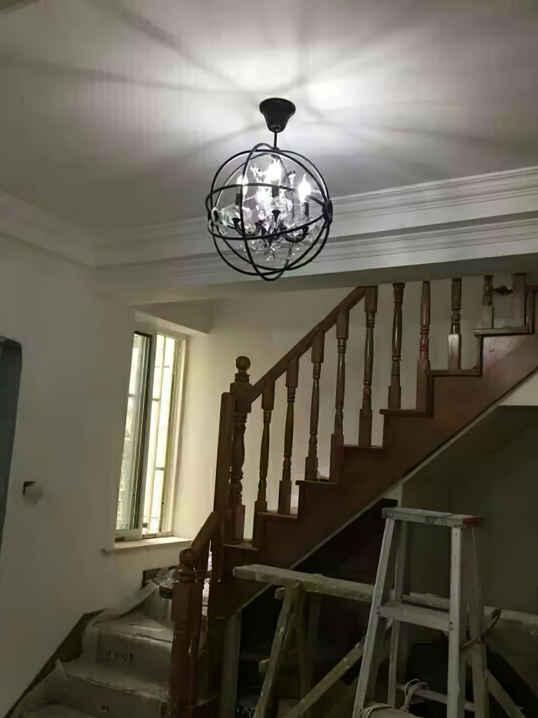 Metal Orb Chandelier