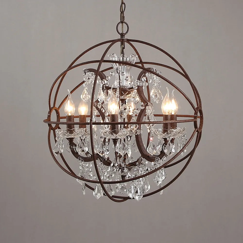 Metal Orb Chandelier