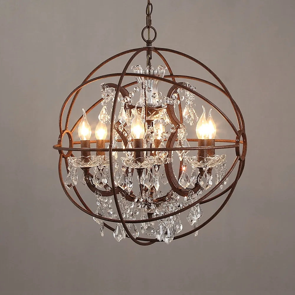 Metal Orb Chandelier