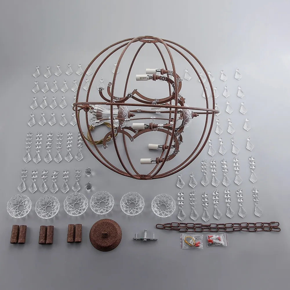 Metal Orb Chandelier