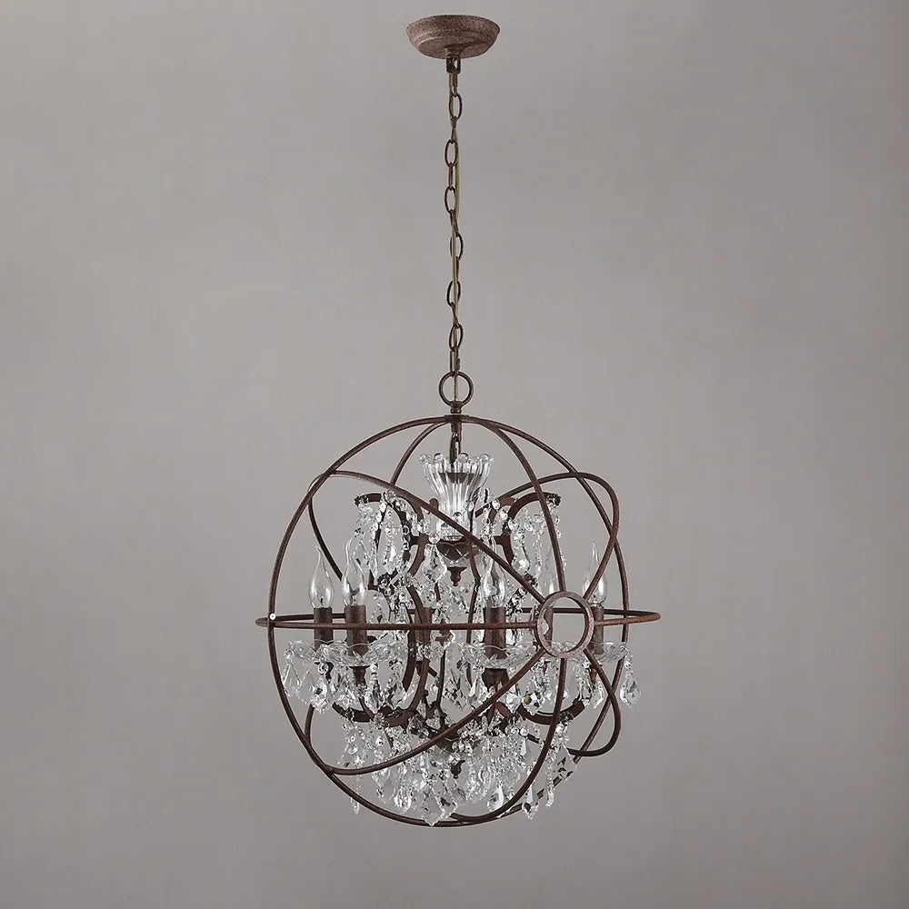 Metal Orb Chandelier
