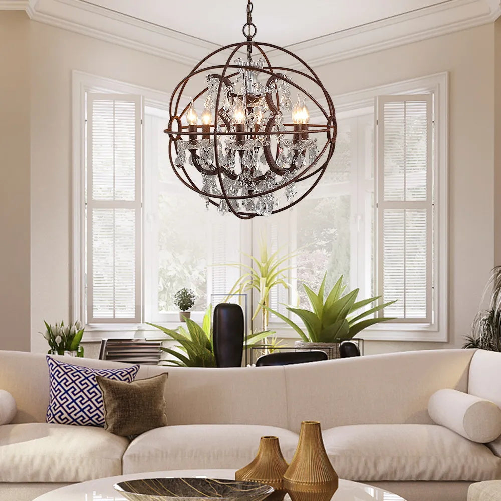 Metal Orb Chandelier