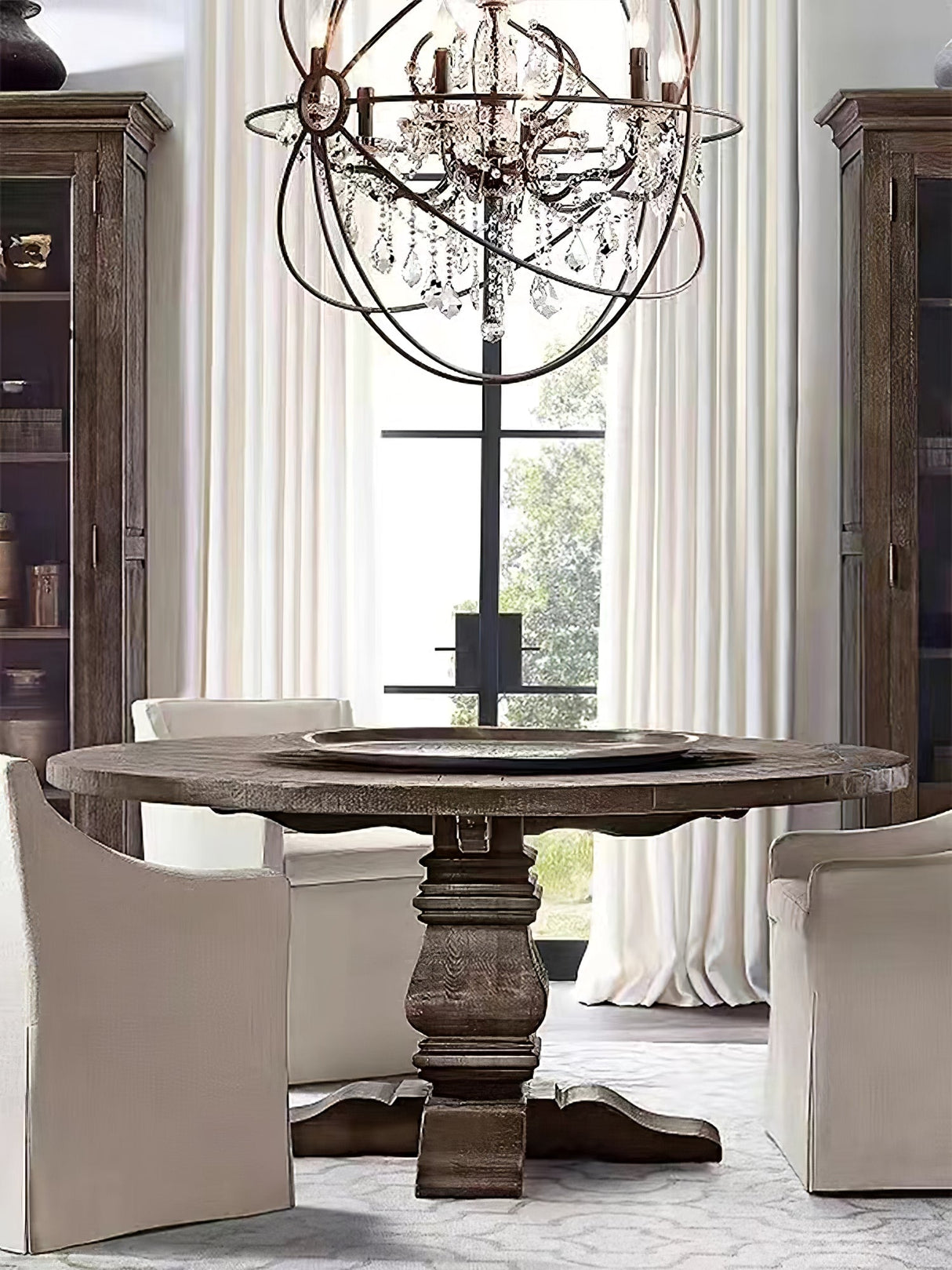 Metal Orb Chandelier