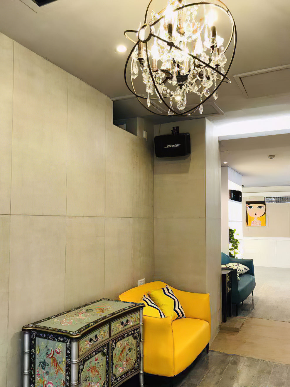 Metal Orb Chandelier