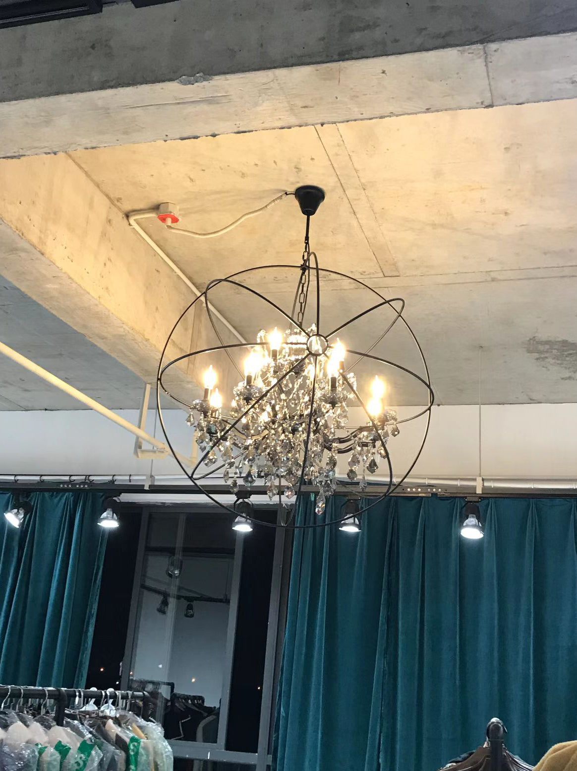 Metal Orb Chandelier