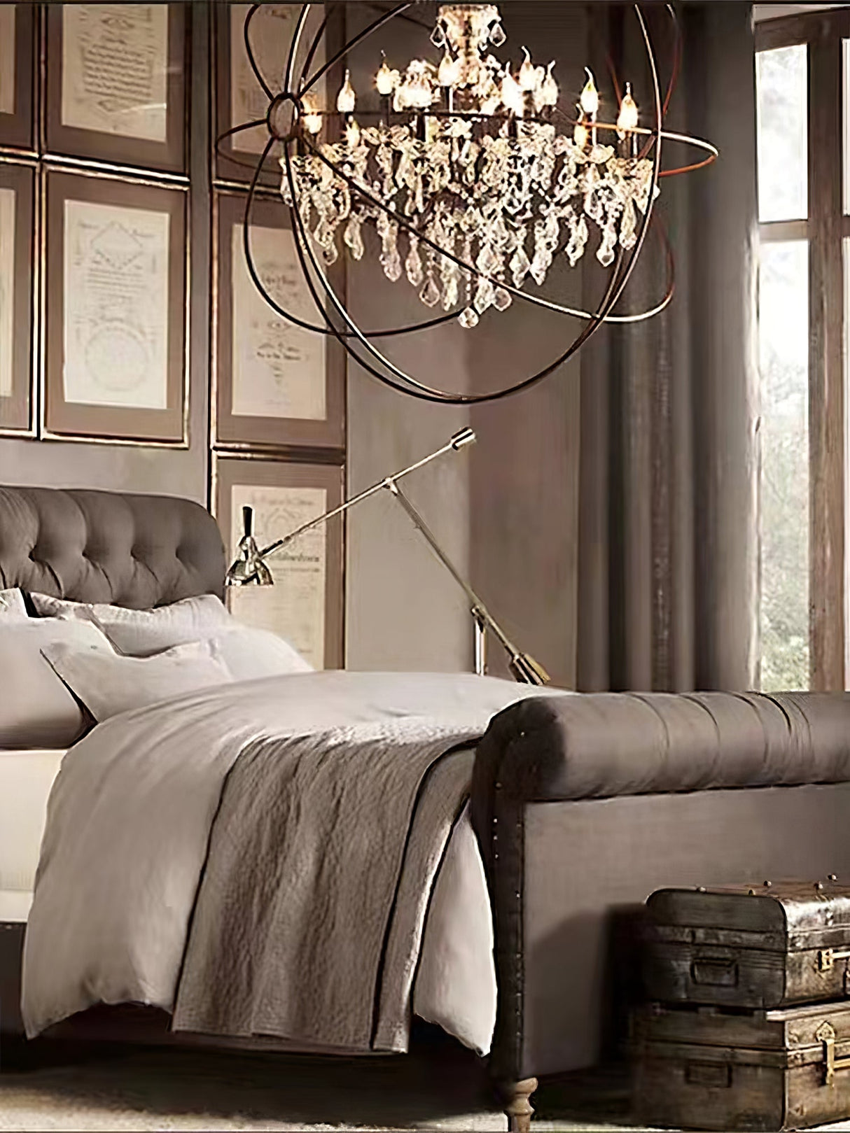 Metal Orb Chandelier