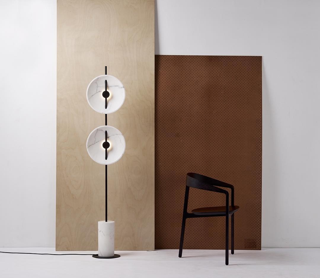 Saucer Marble Floor Lamp