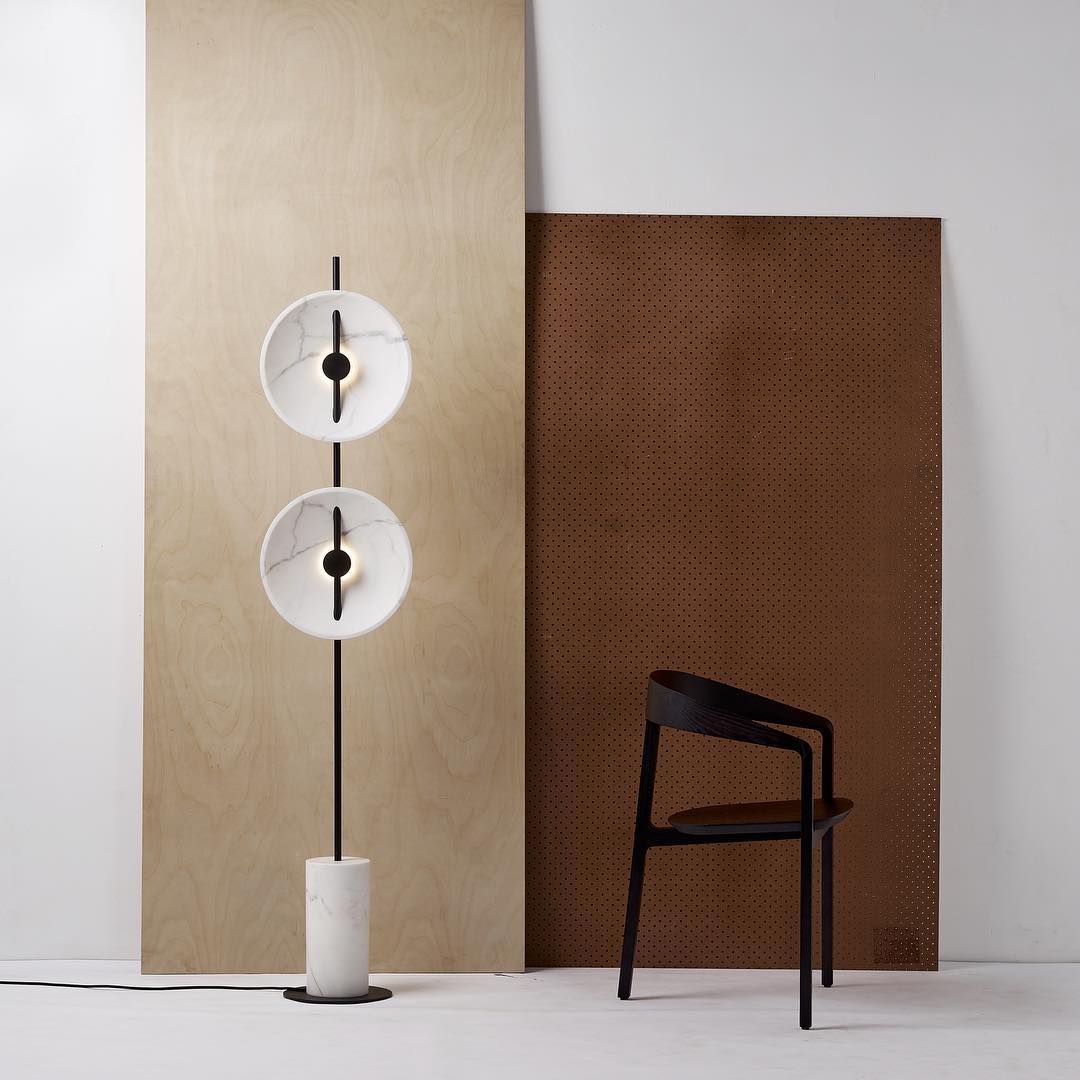 Saucer Marble Floor Lamp