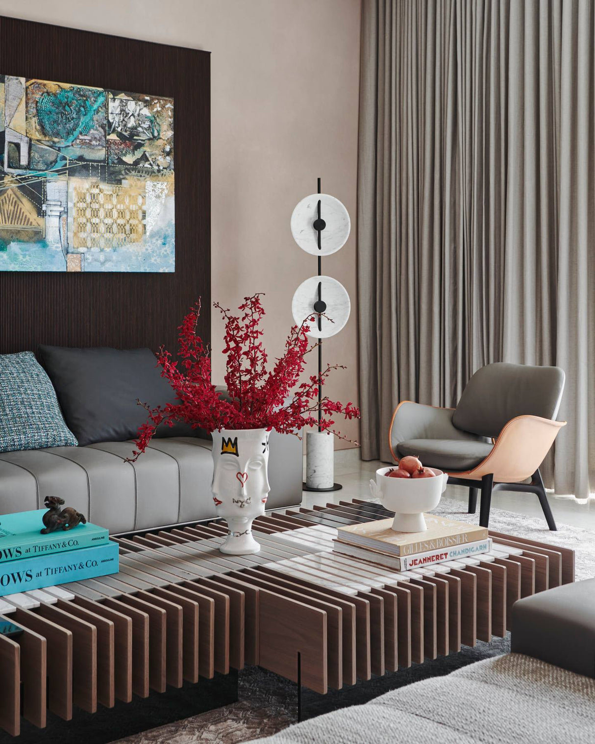 Saucer Marble Floor Lamp