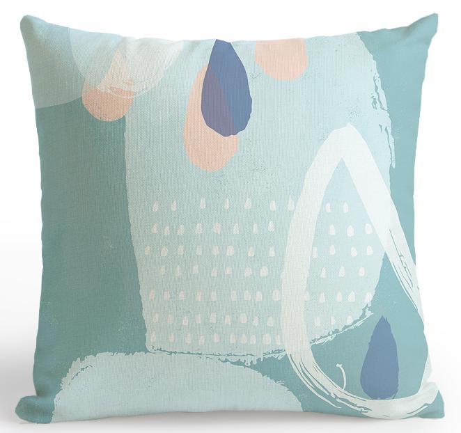 Modern Minimalist Abstract Cushion Cover Hand Paintings Sun Raindrops