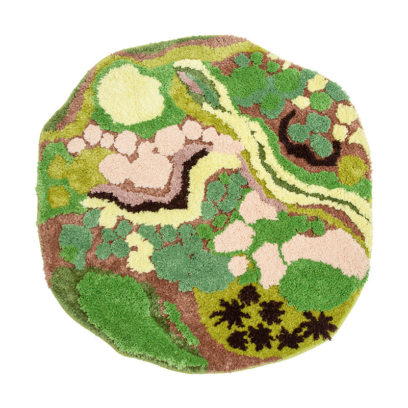 Feblilac 3D Mossy Forest Bedroom Mat , Diameter 47" Floral Non Slip Bathmat, Plants Bathroom Rugs, Green Anti Slip Toilet Mat, Soft Thick Bathroom Carpet, Art Bathroom Mats, Best Bath Rugs, Hot Shower Mat Non Slip, Toilet Rug