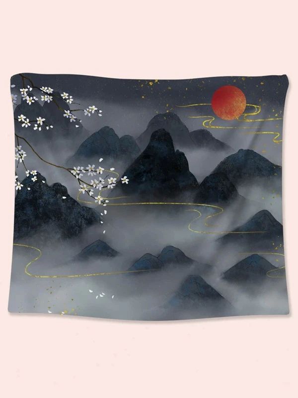 Mountain Print Tapestry