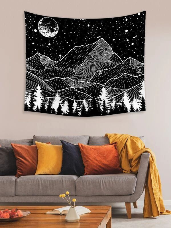 Mountain Print Tapestry
