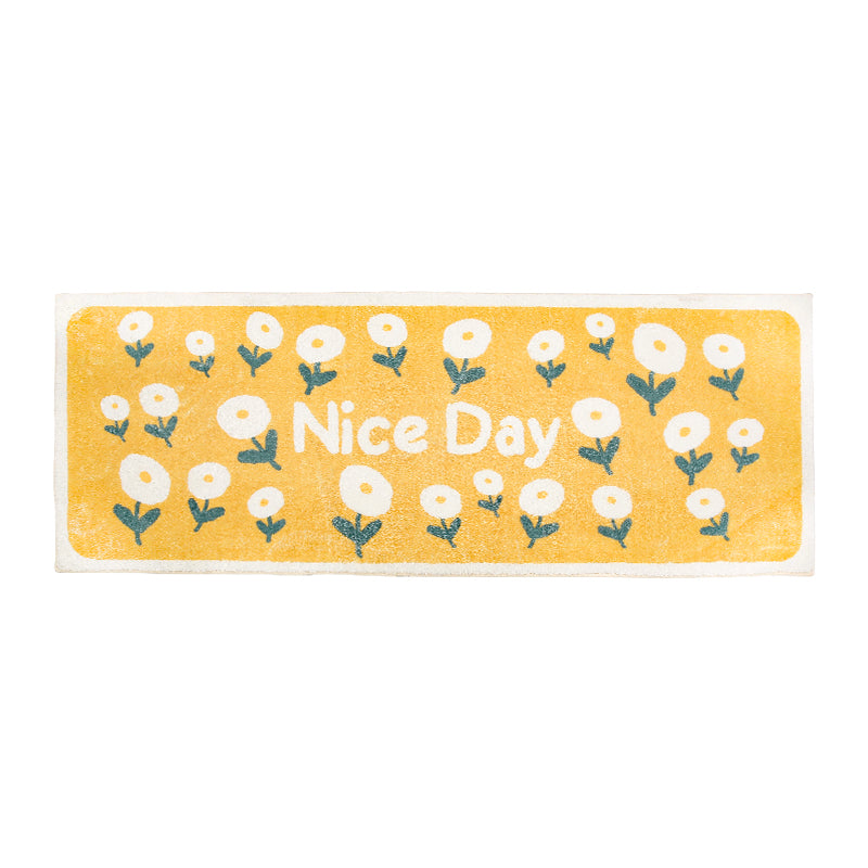 Nice Day Yellow Flowers Runner Bedroom Mat