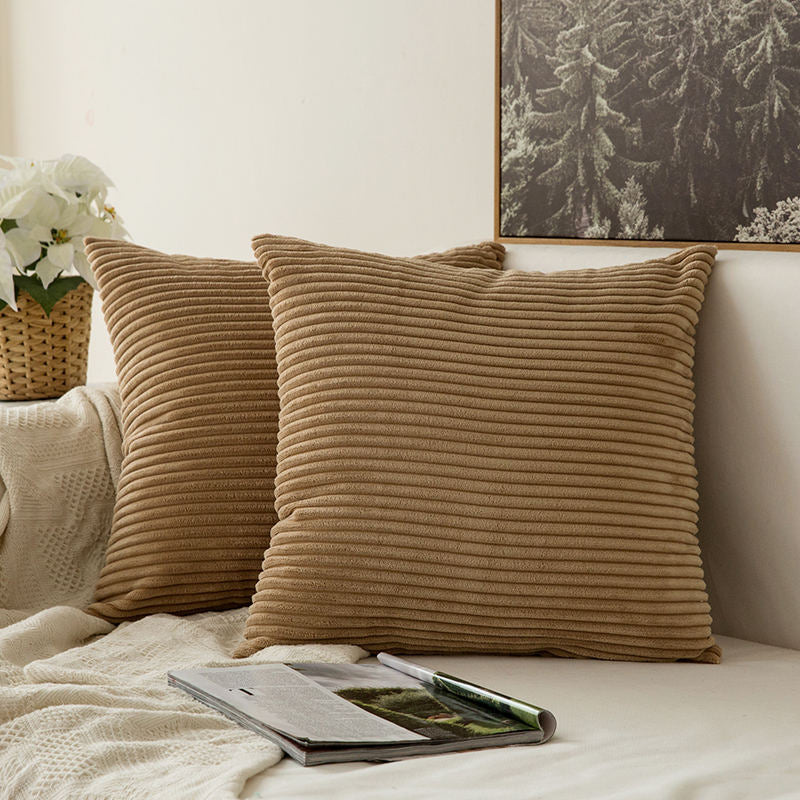 Cushion Covers Super-Soft Striped Velvet Corduroy Home Decorative Pillow Cover For Sofa 45x45cm Decorative Pillow Case