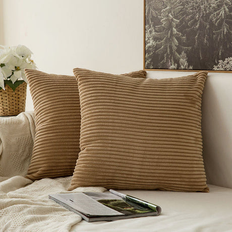 Cushion Covers Super-Soft Striped Velvet Corduroy Home Decorative Pillow Cover For Sofa 45x45cm Decorative Pillow Case