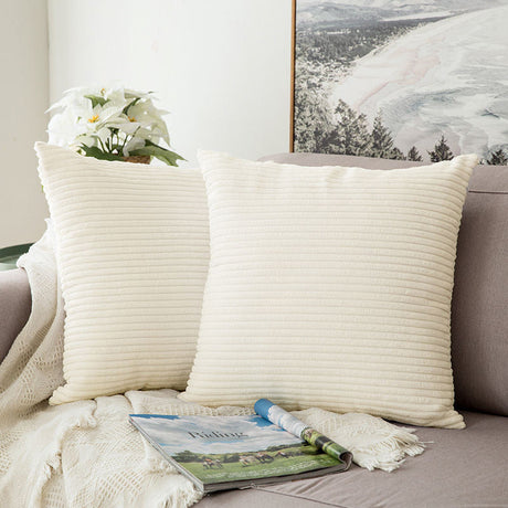 Cushion Covers Super-Soft Striped Velvet Corduroy Home Decorative Pillow Cover For Sofa 45x45cm Decorative Pillow Case
