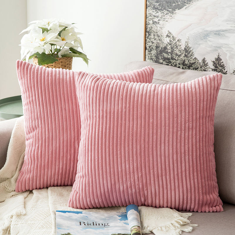 Cushion Covers Super-Soft Striped Velvet Corduroy Home Decorative Pillow Cover For Sofa 45x45cm Decorative Pillow Case