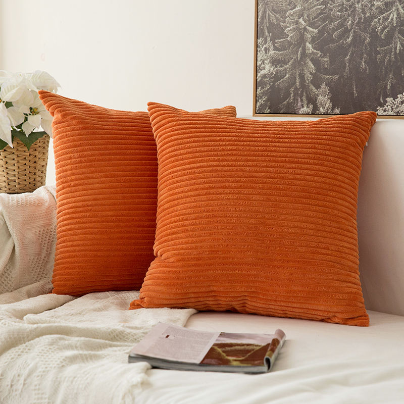 Cushion Covers Super-Soft Striped Velvet Corduroy Home Decorative Pillow Cover For Sofa 45x45cm Decorative Pillow Case