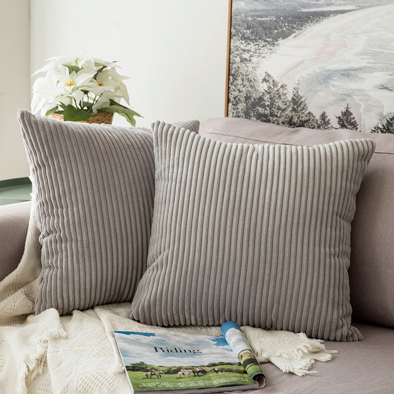Cushion Covers Super-Soft Striped Velvet Corduroy Home Decorative Pillow Cover For Sofa 45x45cm Decorative Pillow Case