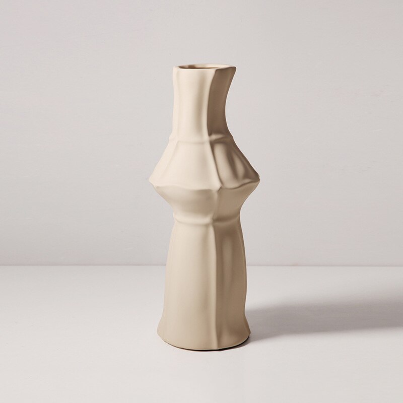 Nordic Style Art Ceramic Creative Hydroponic Vase Dried Flower Ornament Living Room Desktop Flower Decoration Homeware