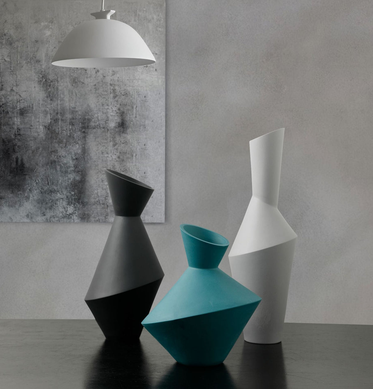 Ceramic Geometric Abstract Craft Vase for Living Room