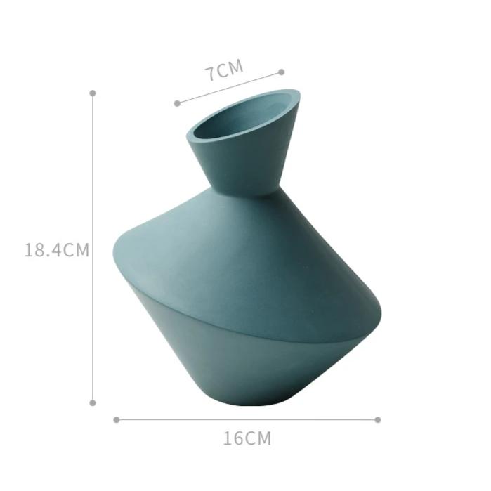 Ceramic Geometric Abstract Craft Vase for Living Room