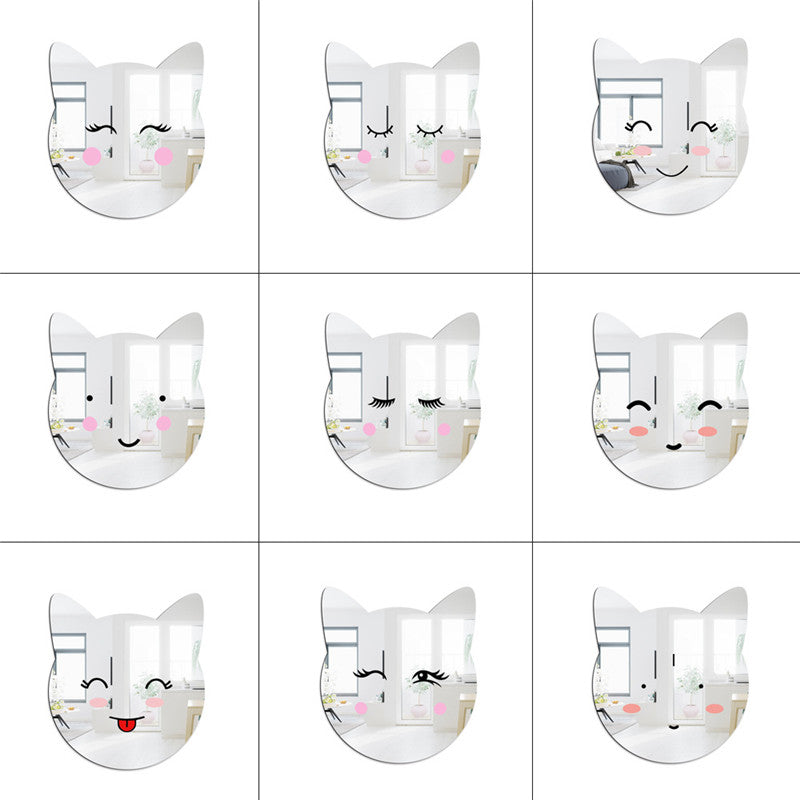 Acrylic Cat Mirror Wall Sticker