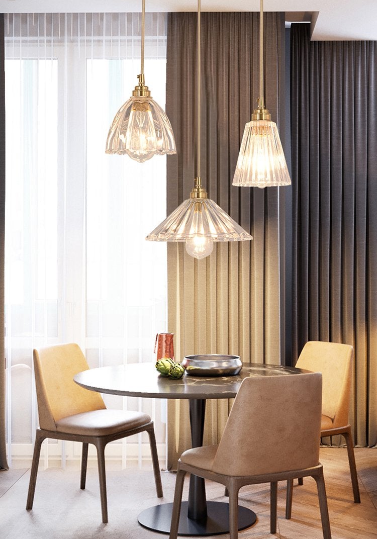 Betty Glass Mid Century Pendant Light