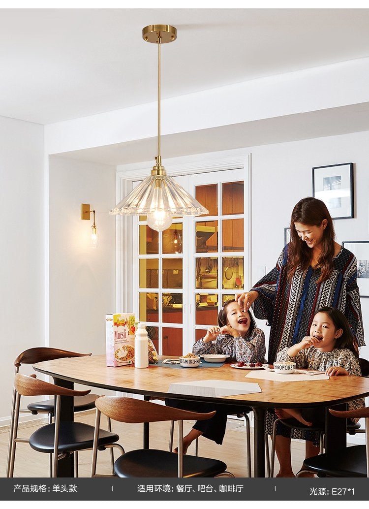 Betty Glass Mid Century Pendant Light