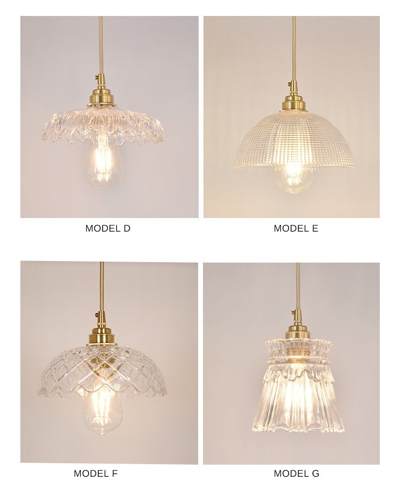 Betty Glass Mid Century Pendant Light