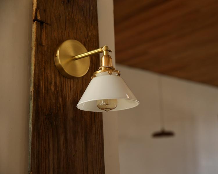Alabaster White Shade Wall Light