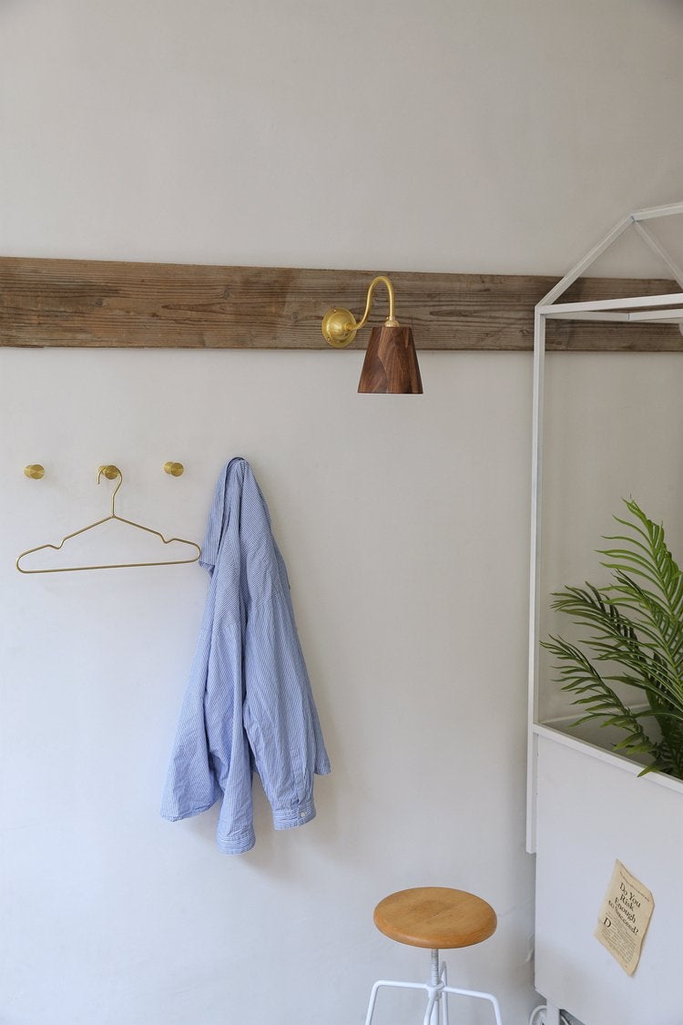 Oberon Wooden Shade Wall Light