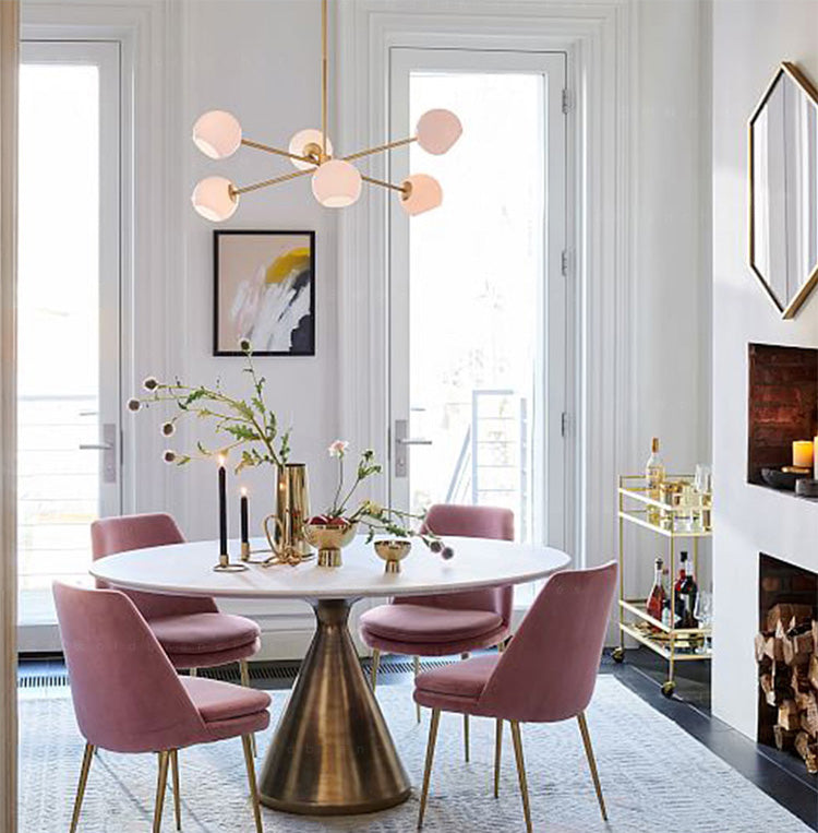 6-Light Notch Branches Glass Chandelier