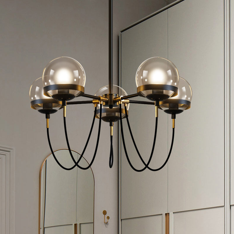 Dexter Glass Orb Antique Chandelier
