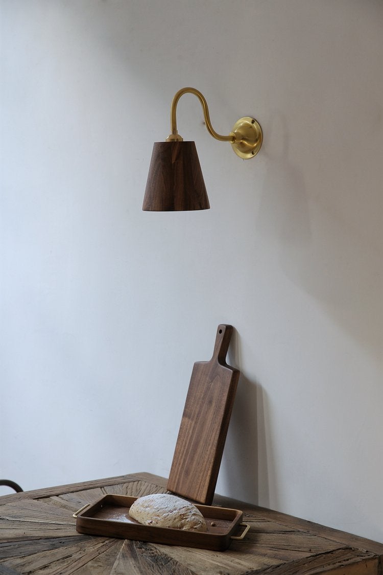 Oberon Wooden Shade Wall Light