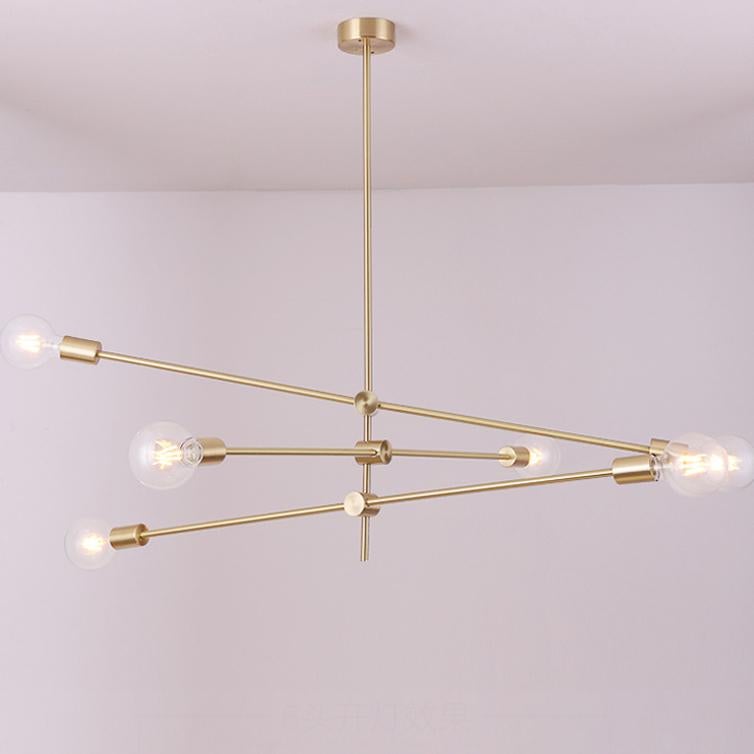 Circa Brass Mid century Pendant Light - 3 lines (6 heads)